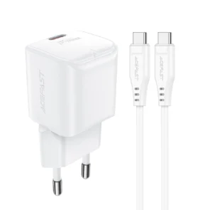 Acefast A73 Mini PD 20W GaN wall charger + USB-C cable - white