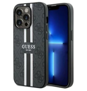 Guess 4G Printed Stripes MagSafe case for iPhone 15 Pro Max - black