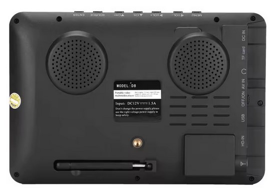 OEM LEADSTAR D8 8" TFT Portable Digital TV ATSC DVB-T2 - Image 2
