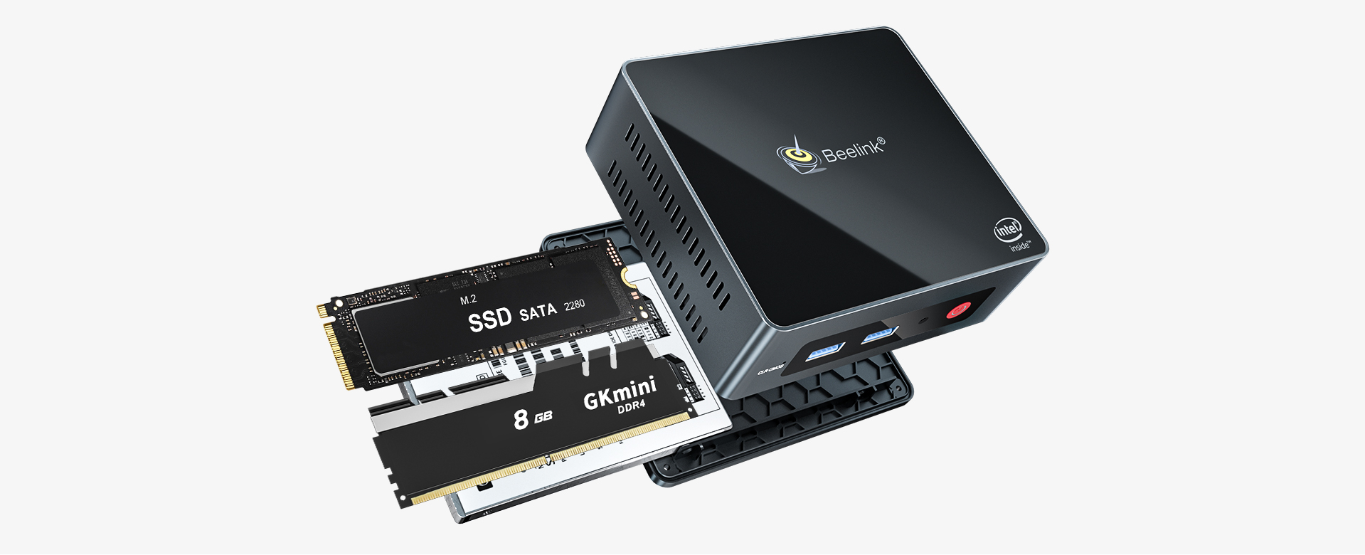 Beelink GK Mini J4125 2.7GHz 8GB DDR4 256GB M.2 2280 SATA3 SSD - Image 6
