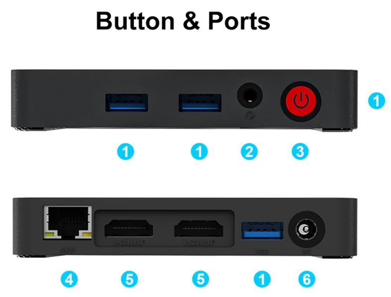 Beelink T5 N4020 4GB DDR4 64GB EMMC MINI PC CPU WIFI 5 BT5.0 4k HD Dual Screen 1000M Lan Office Mini Pc - Image 5