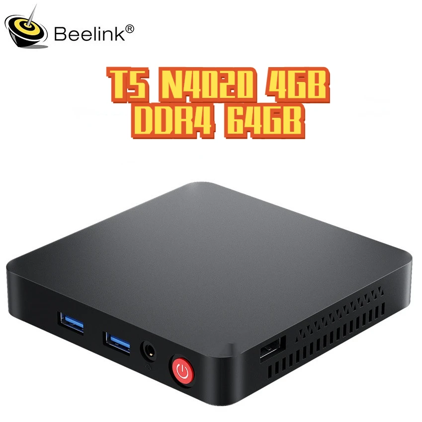 Beelink T5 N4020 4GB DDR4 64GB EMMC MINI PC CPU WIFI 5 BT5.0 4k HD Dual Screen 1000M Lan Office Mini Pc