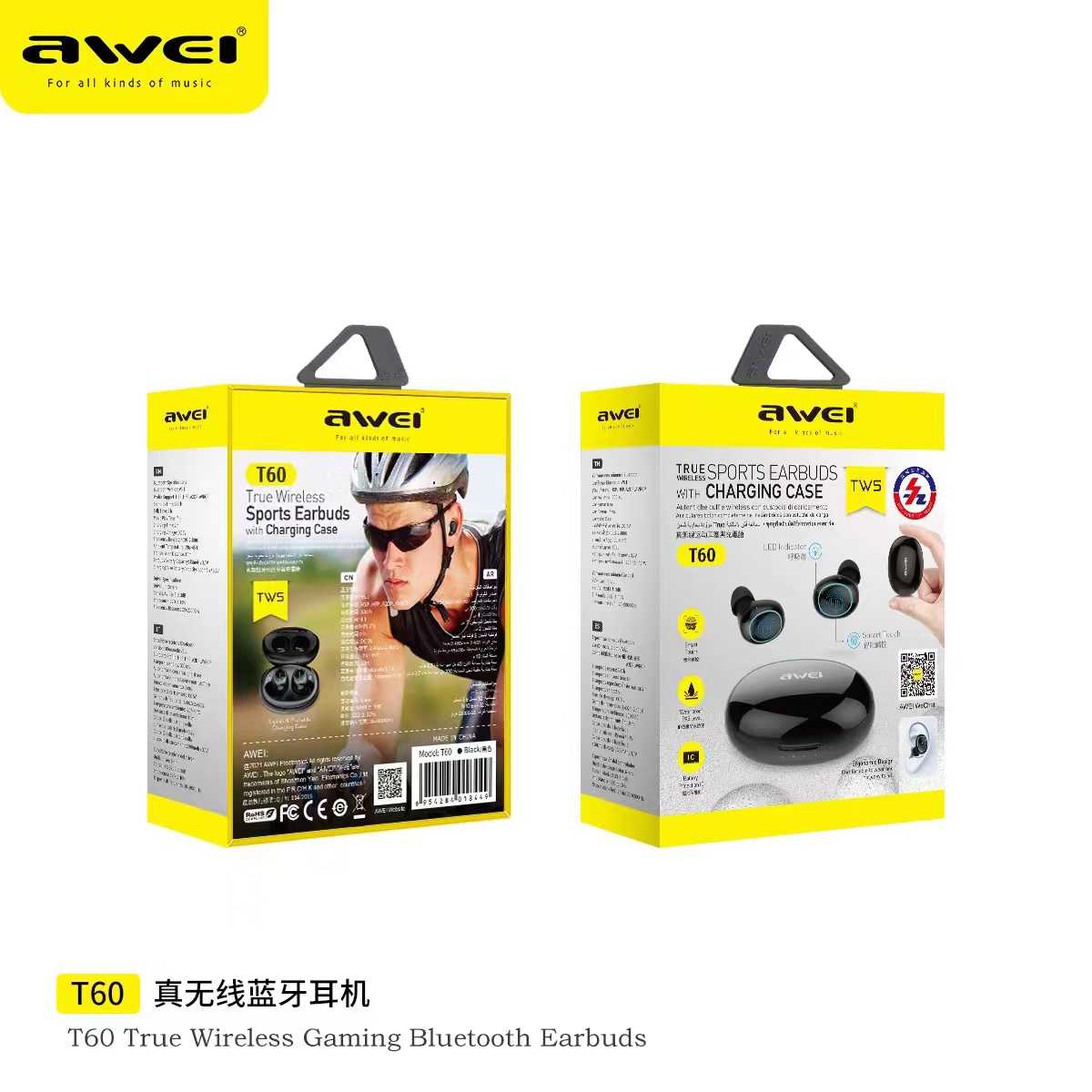 Ασύρματα ακουστικά Bluetooth με θήκη φόρτισης - T60 - Awei - 888841 - Image 2