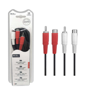 Καλώδιο σήματος RCA - 1546 - 2xRCA m-f/2xRCA m-f - 1.5m - 096223