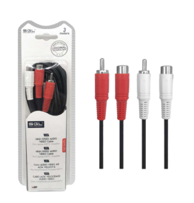 Καλώδιο σήματος RCA - 1546 - 2xRCA m-f/2xRCA m-f - 3m - 096230