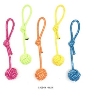 Παιχνίδι σκύλου σχοινί με μπάλα - 40cm - 12pcs - 550548