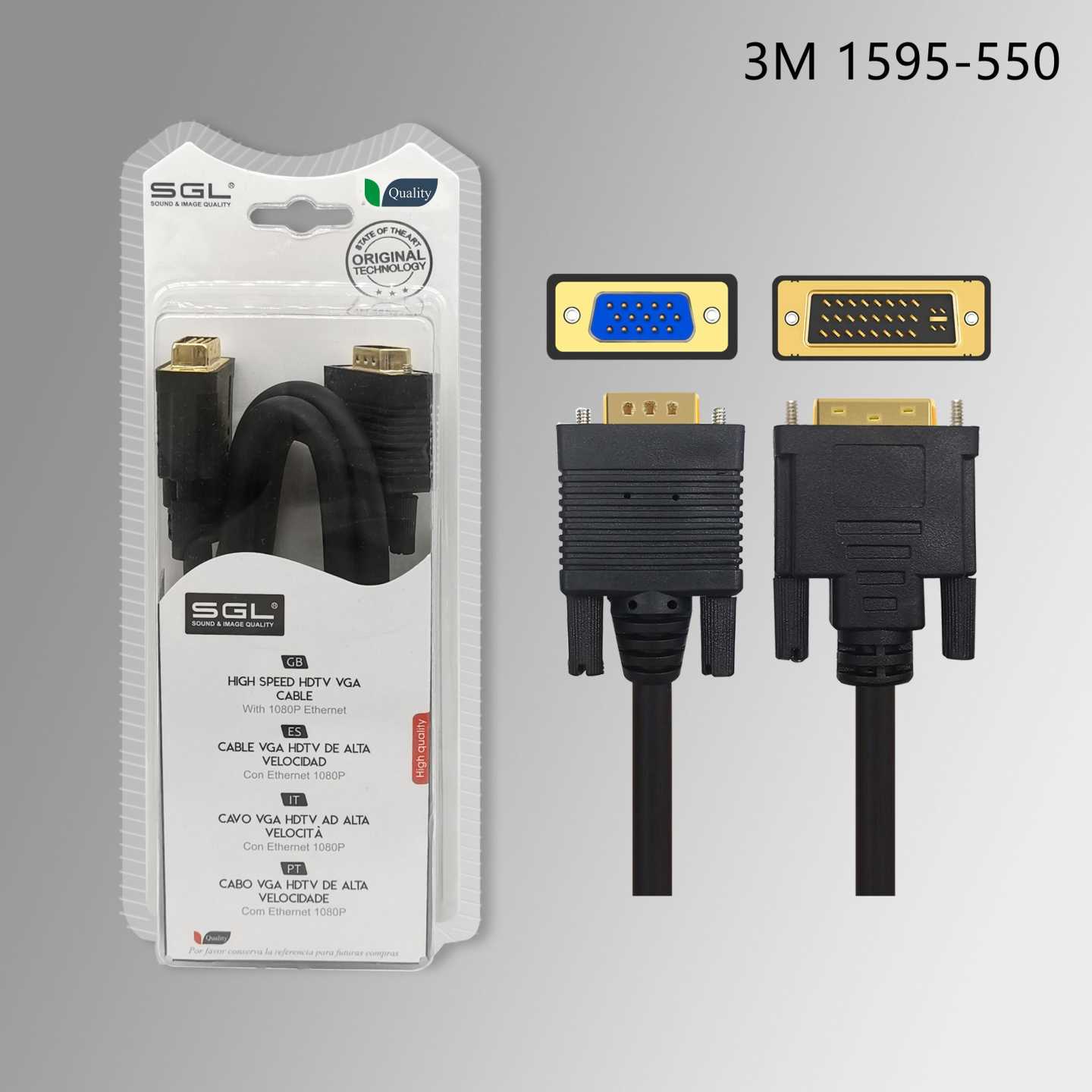Καλώδιο VGA σε DVI - 1595-550 - 3m - 095035 - Image 2