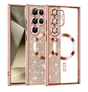 Techsuit - Luxury Glitter MagSafe - Samsung Galaxy S22 Ultra 5G - Rose Gold