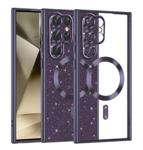 Techsuit - Luxury Glitter MagSafe - Samsung Galaxy S22 Ultra 5G - Deep Purple