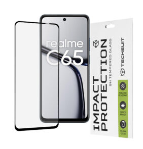 Techsuit - 111D Full Cover / Full Glue Glass - Realme C65 - Black