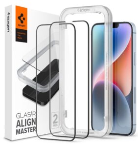 TEMPERED GLASS SPIGEN ALM GLASS FC 2-PACK IPHONE 13 / 13 PRO / 14 / 16E / 17E BLACK