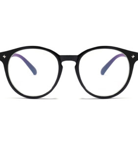 Techsuit - Anti-Blue Light Glasses Reflex PC (PC28003-C1) - Round - Black