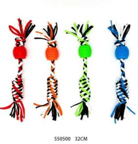 Παιχνίδι σκύλου σχοινί με μπάλα - 32cm - 550500 - 12PCS