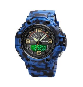 Ψηφιακό/αναλογικό ρολόι χειρός – Skmei - 1617 - Army Blue