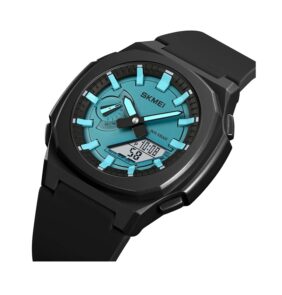 Ψηφιακό/αναλογικό ρολόι χειρός – Skmei - 2091 - Light Blue/Black screen