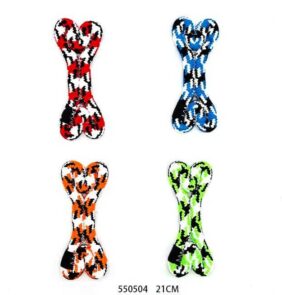 Παιχνίδι σκύλου κόκκαλο από σχοινί - 21cm - 12pcs - 550504