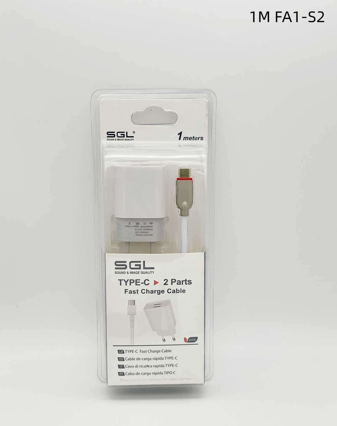 Αντάπτορας φόρτισης με καλώδιο και 2 θύρες USB - TypeC - Quick Charge - FA1-S2 - 1m - 099484 - Image 2