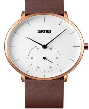 Αναλογικό ρολόι χειρός – Skmei - 9213 - Brown/White - Image 2