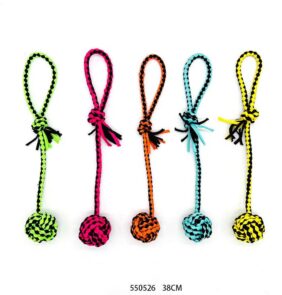 Παιχνίδι σκύλου σχοινί με μπάλα - 38cm - 12pcs - 550526