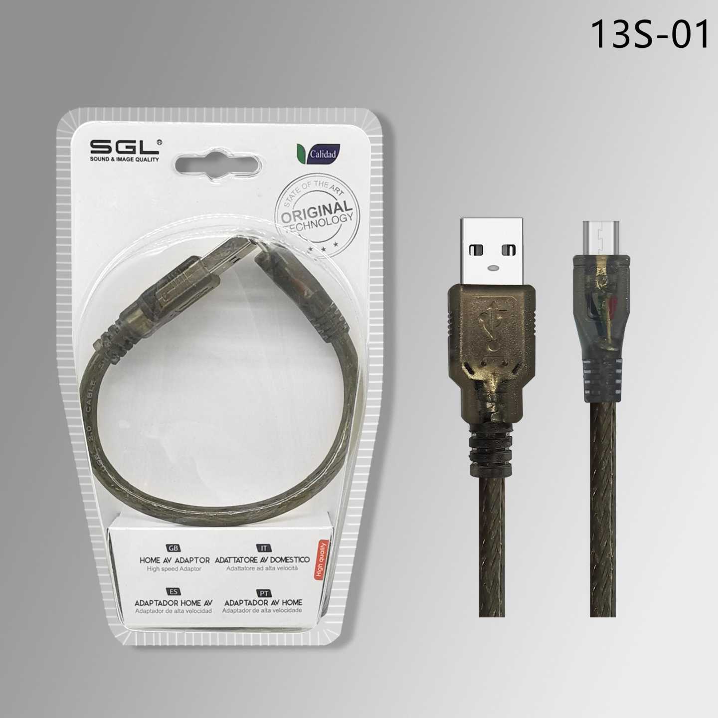 Αντάπτορας καλώδιο - USB-A male/Micro USB - 13S-01 - 20cm - 098104 - Image 2