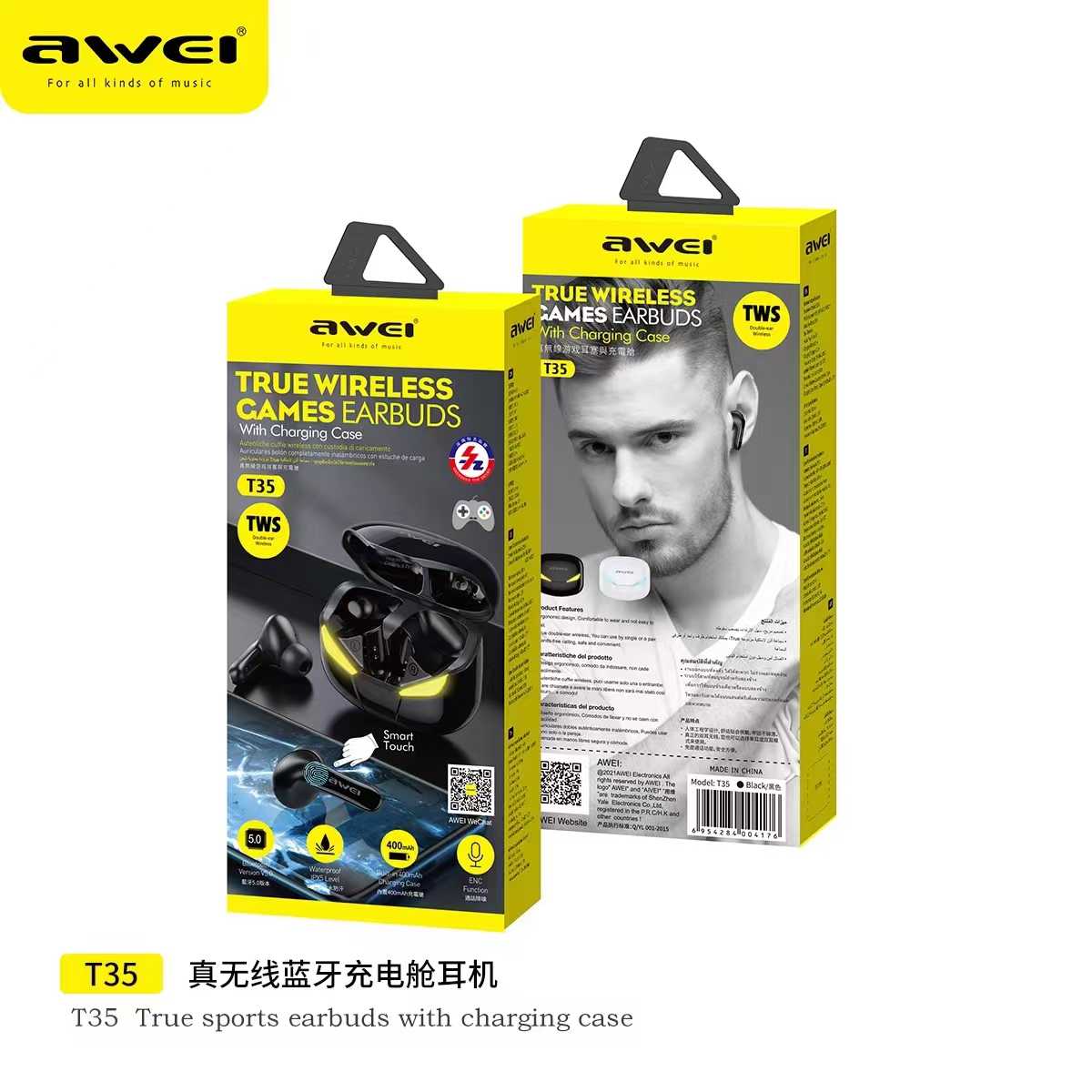 Ασύρματα ακουστικά Bluetooth με θήκη φόρτισης - T35 - Awei - 888827 - Image 2