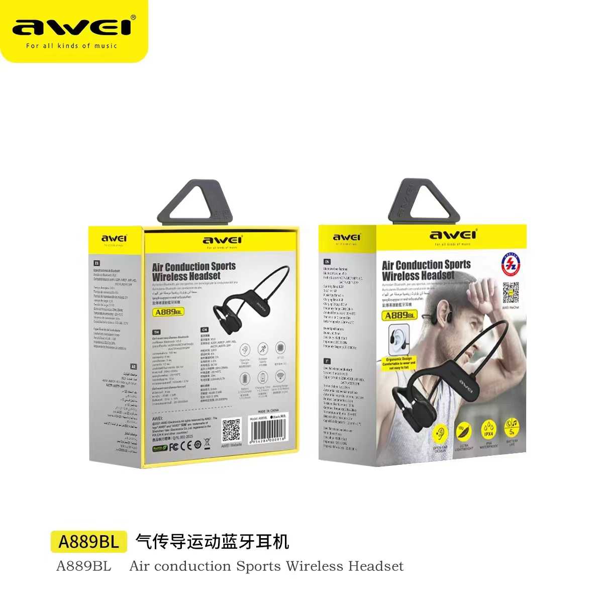 Aσύρματα ακουστικά - Neckband - A889BL - Awei - 888964 - Image 2