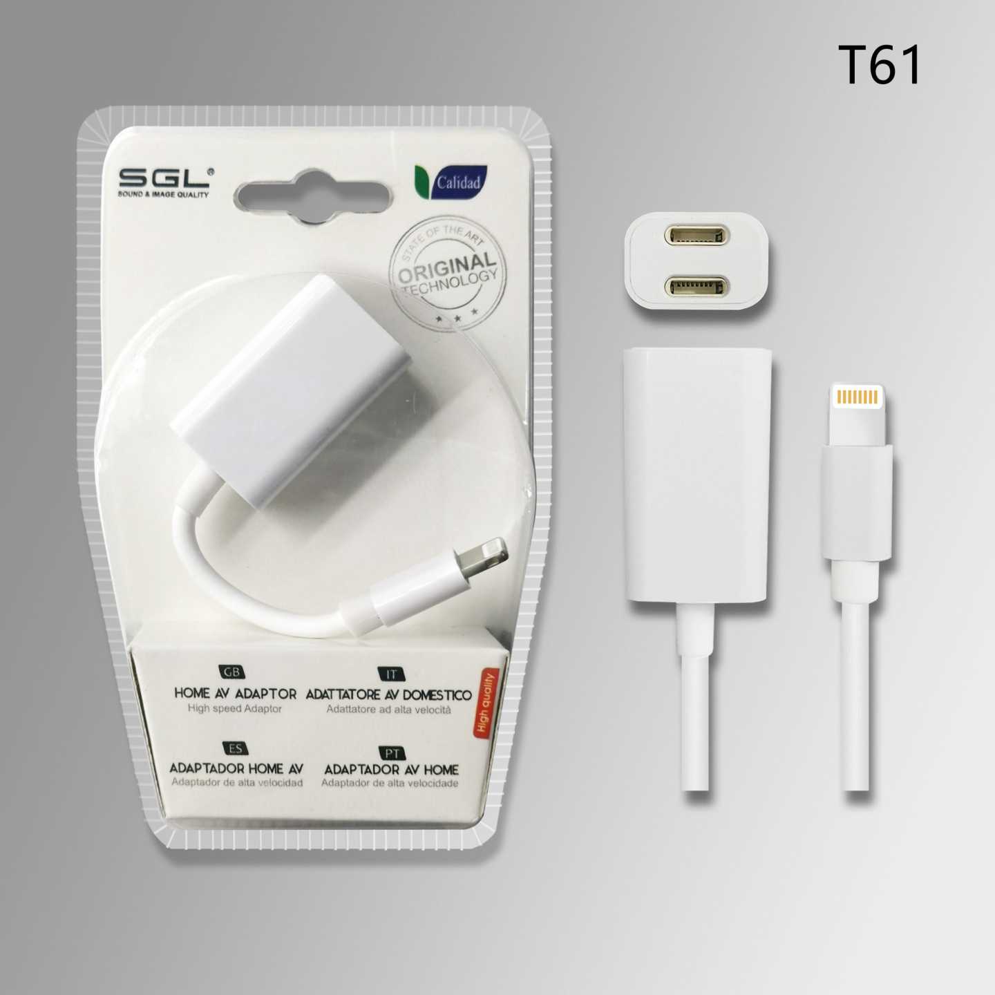 Αντάπτορας για iOs - Lightning Male σε Dual Lightning Female - T61 - 096063 - Image 2