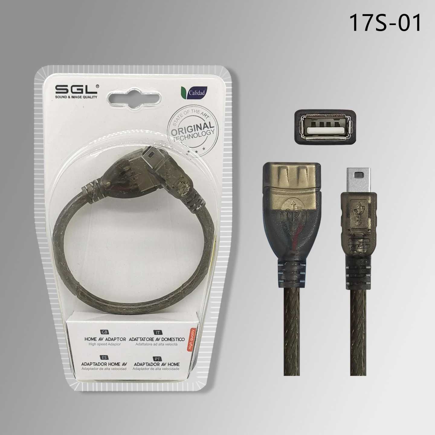 Αντάπτορας καλώδιο - USB-A female/Micro USB - 17S-01 - 20cm - 098111 - Image 2