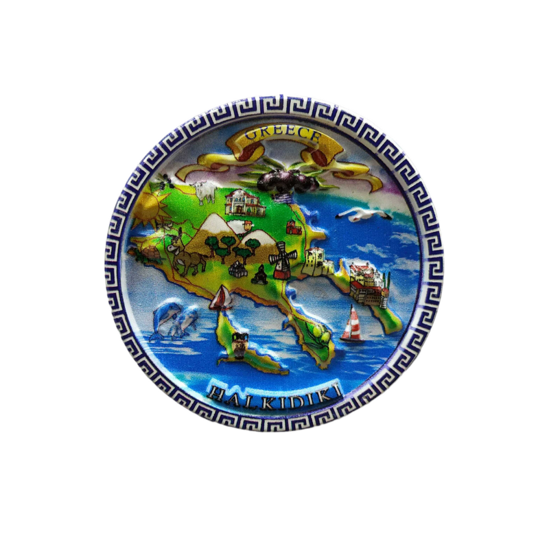 Tουριστικό μαγνητάκι Souvenir – Σετ 12pcs - Resin Magnet - Chalkidiki - 678313