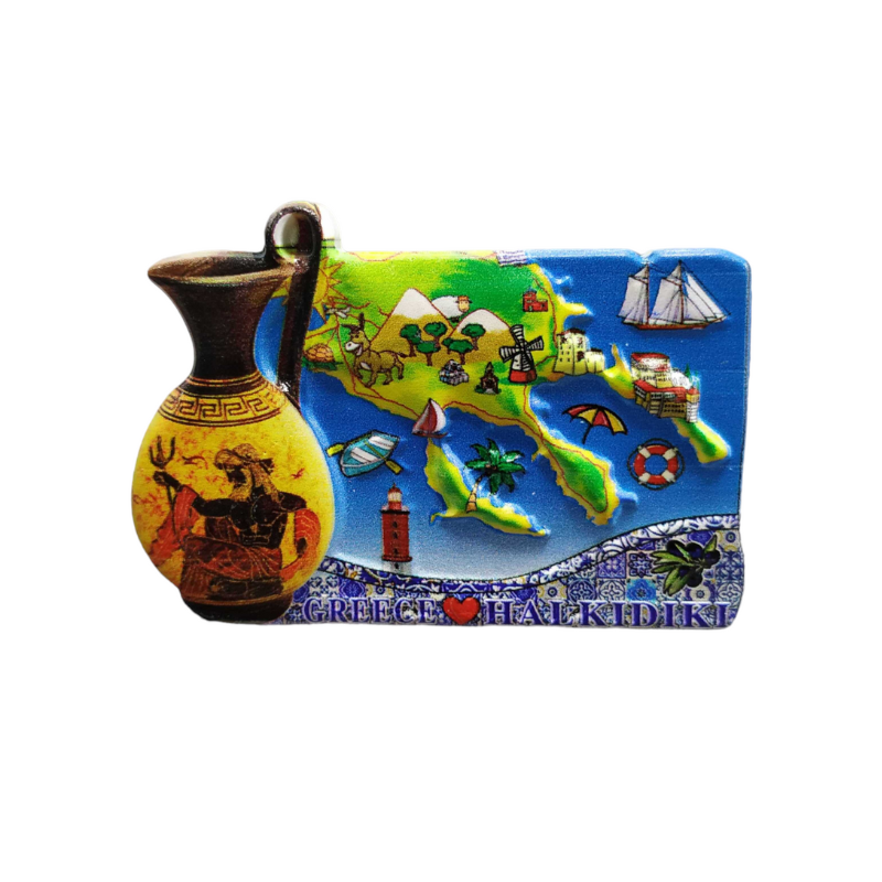 Tουριστικό μαγνητάκι Souvenir – Σετ 12pcs - Resin Magnet - Chalkidiki - 678314