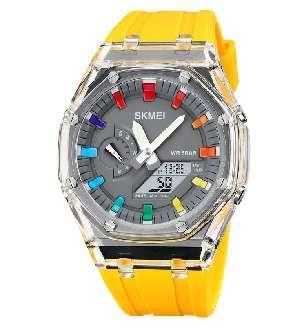 Ψηφιακό/αναλογικό ρολόι χειρός – Skmei - 2100 - Yellow - Image 2
