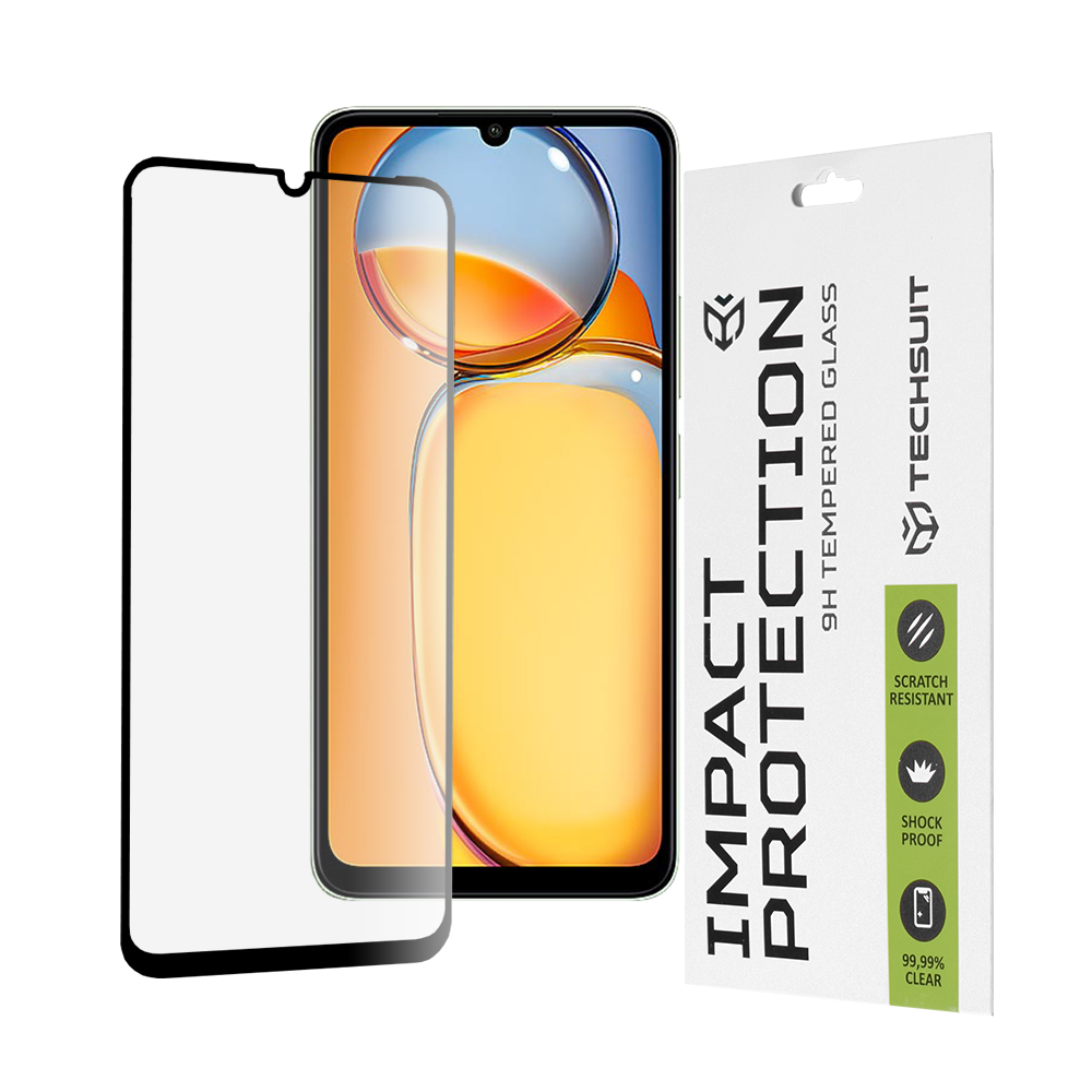 Techsuit - 111D Full Cover / Full Glue Glass - Xiaomi Redmi 13C 4G / 13C 5G / C65 - Black