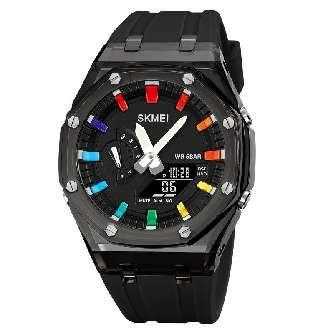 Ψηφιακό/αναλογικό ρολόι χειρός – Skmei - 2100 - Black/Black - Image 2