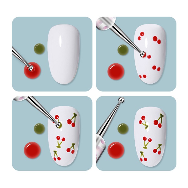 Σετ πινέλα & εργαλεία μανικιούρ Nail Art διπλής όψης - B261 - 5pcs - 910495 - Image 2