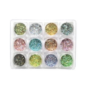Σετ Glitter νυχιών Nail Art - Παλέτα - Glitter DJ - 12pcs - 910570