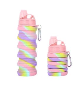 Πτυσσόμενο παγούρι σιλικόνης - 1005 - 500ml - 920045 - Pink