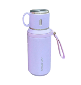 Φορητό παγούρι-θερμός με κούπα - 650ml - 954149 - Purple
