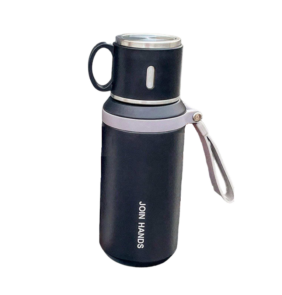 Φορητό παγούρι-θερμός με κούπα - 650ml - 954149 - Black