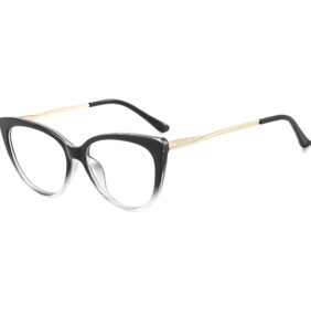 Techsuit - Anti-Blue Light Glasses Reflex Metal (F5018-C7) - Cat Eye - Transparent Black