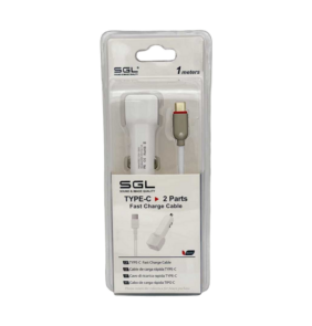 Φορτιστής αναπτήρα αυτοκινήτου με 2 θύρες USB - TypeC - FA1-V2 - 1m - 099637