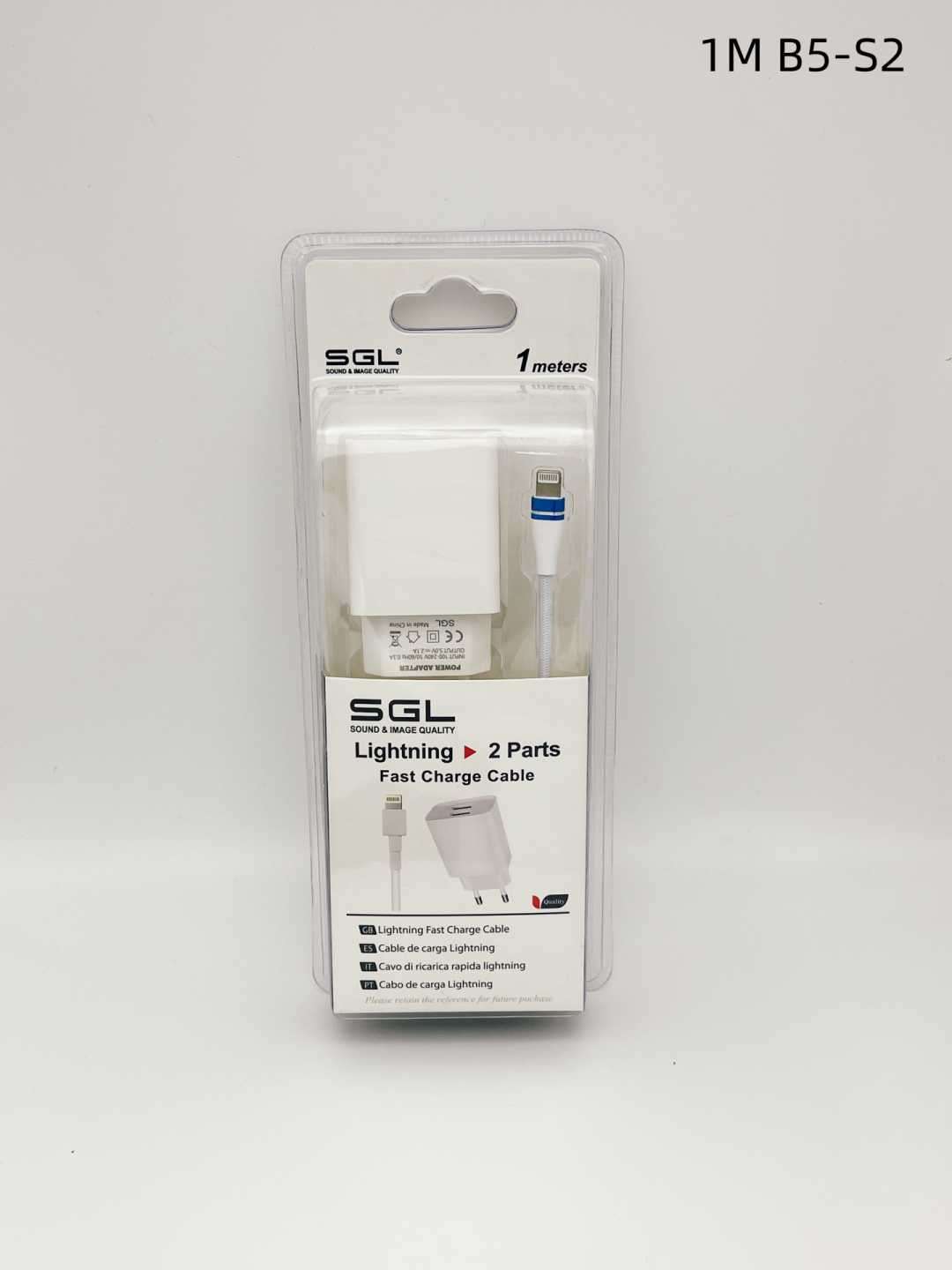 Αντάπτορας φόρτισης με καλώδιο και 2 θύρες USB - Lightning - Quick Charge - B5-F2 - 1m - 099521 - Image 2