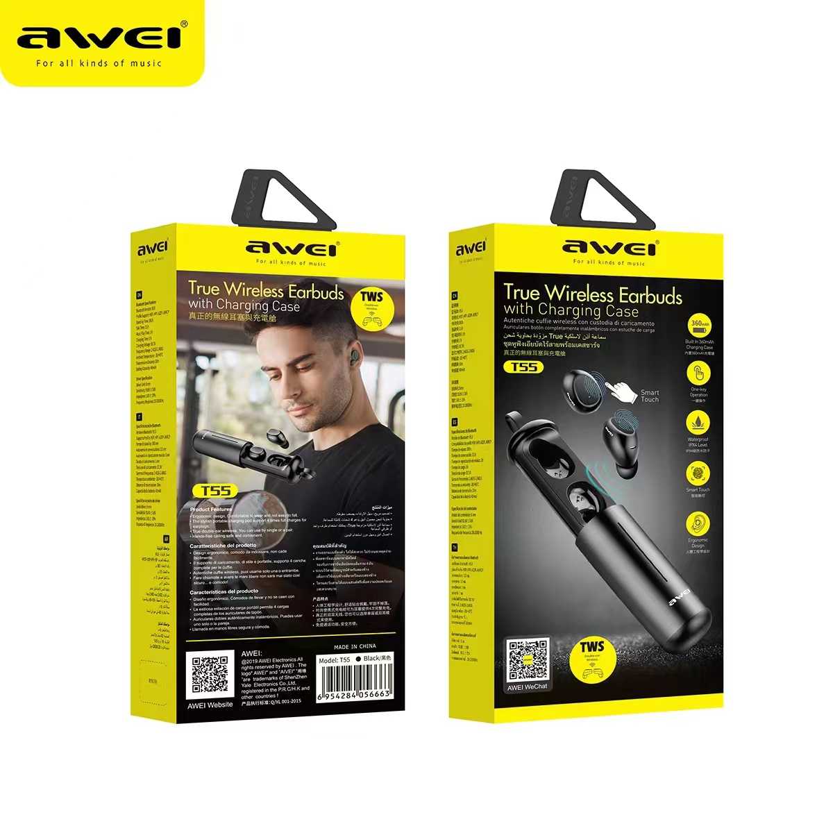 Ασύρματα ακουστικά Bluetooth με θήκη φόρτισης - T55 - Awei - 888919 - Image 2