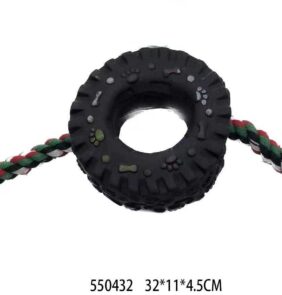 Παιχνίδι σκύλου Latex με σχοινί - 32x11x4.5cm - 12pcs - 550432