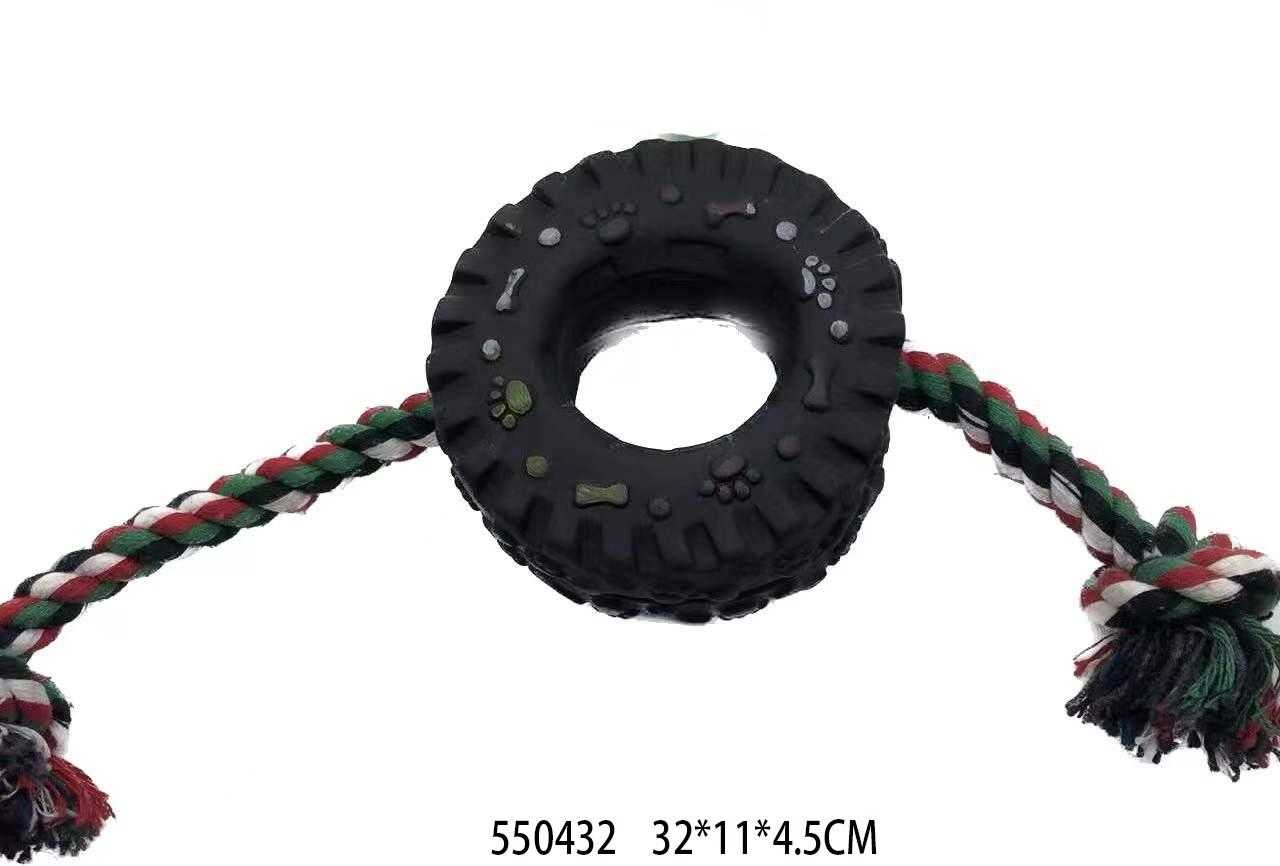 Παιχνίδι σκύλου Latex με σχοινί - 32x11x4.5cm - 12pcs - 550432