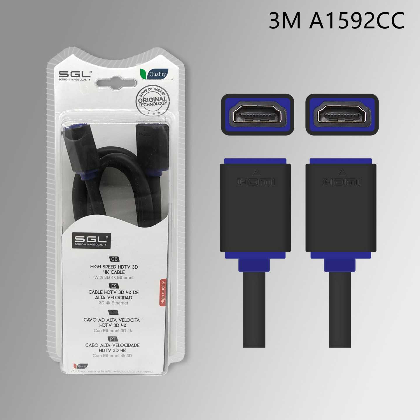 Kαλώδιο HDMI - A1592CC-02 - Female/Female - 3m - 098005 - Image 2
