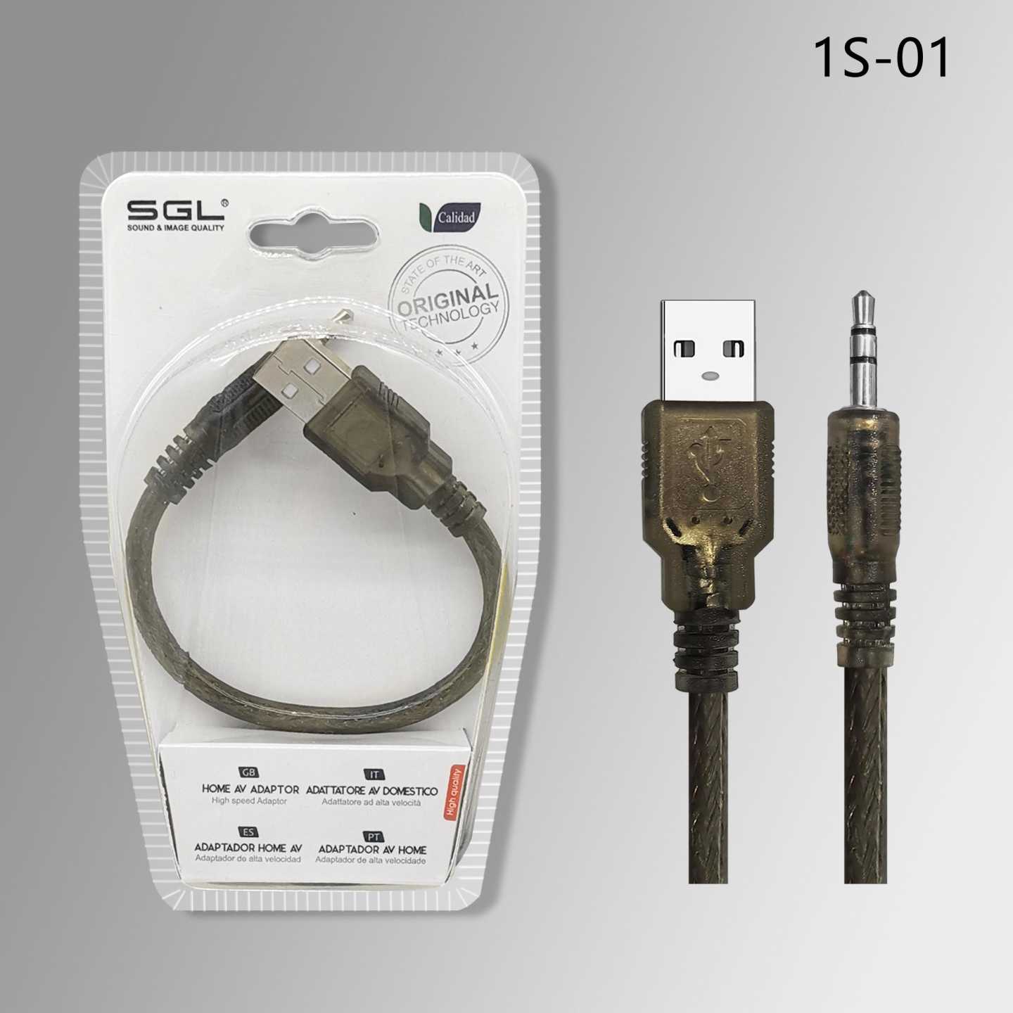 Αντάπτορας καλώδιο - USB-A male/Jack 3.5mm - 1S-01 - 20cm - 098067 - Image 2