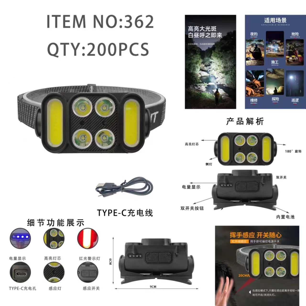 Φακός κεφαλής LED - 362 - 706577 - Image 2