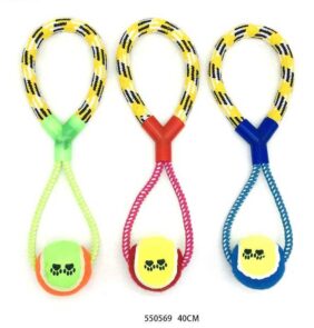Παιχνίδι σκύλου σχοινί με μπάλα - 40cm - 12pcs - 550569