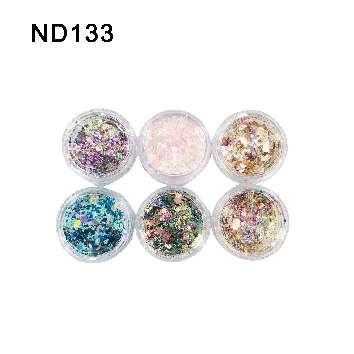 Σετ Glitter νυχιών Nail Art - ND133 - 6pcs - 910563 - Image 2