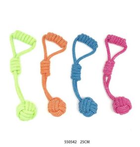 Παιχνίδι σκύλου σχοινί με μπάλα - 25cm - 12pcs - 550542